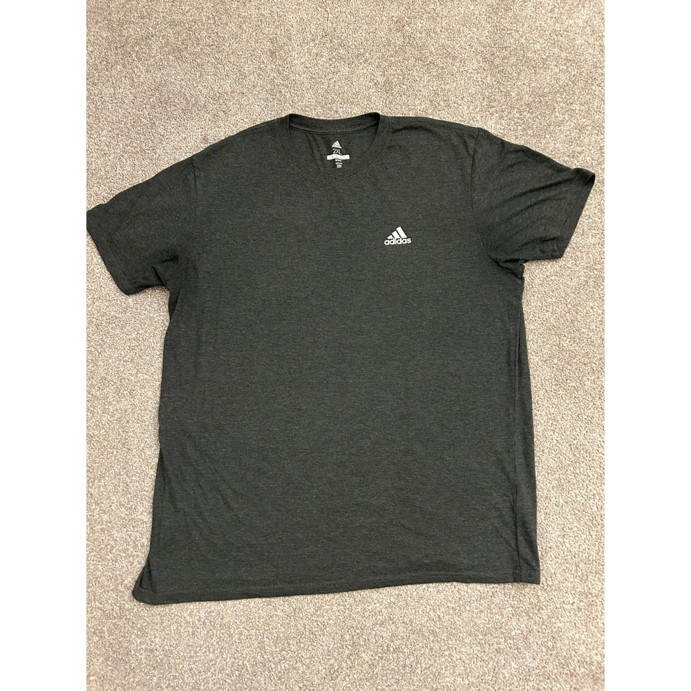 Adidas Golf T-Shirt Mens 2XL Charcoal Grey Excellent Short Sleeve Logo Tee